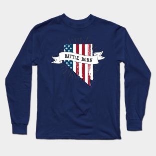 Nevada Battle Born Patriotic Motif Long Sleeve T-Shirt